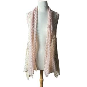 Altar'd State Floral Open Sheer Vest Sleeveless NWT L Fairy Angel Boho Festival